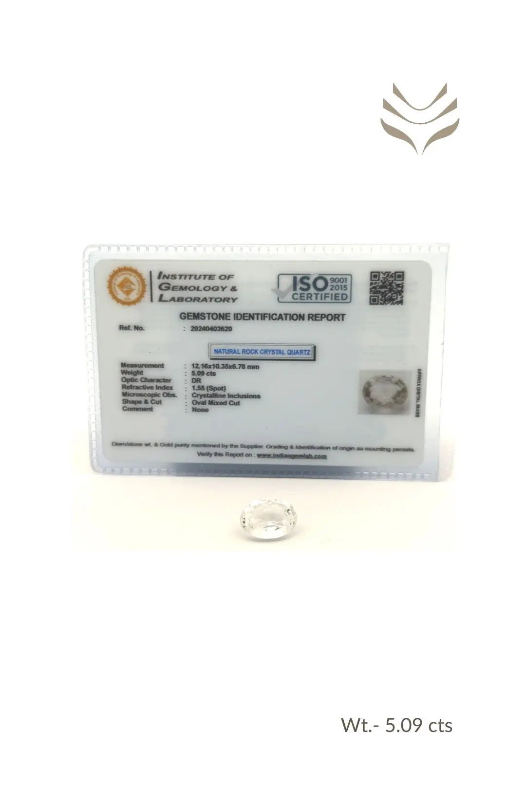 Light-Coded Clear Quartz -  5.09 Ct 