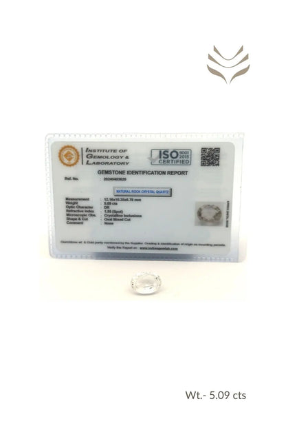 Light-Coded Clear Quartz -  5.09 Ct 