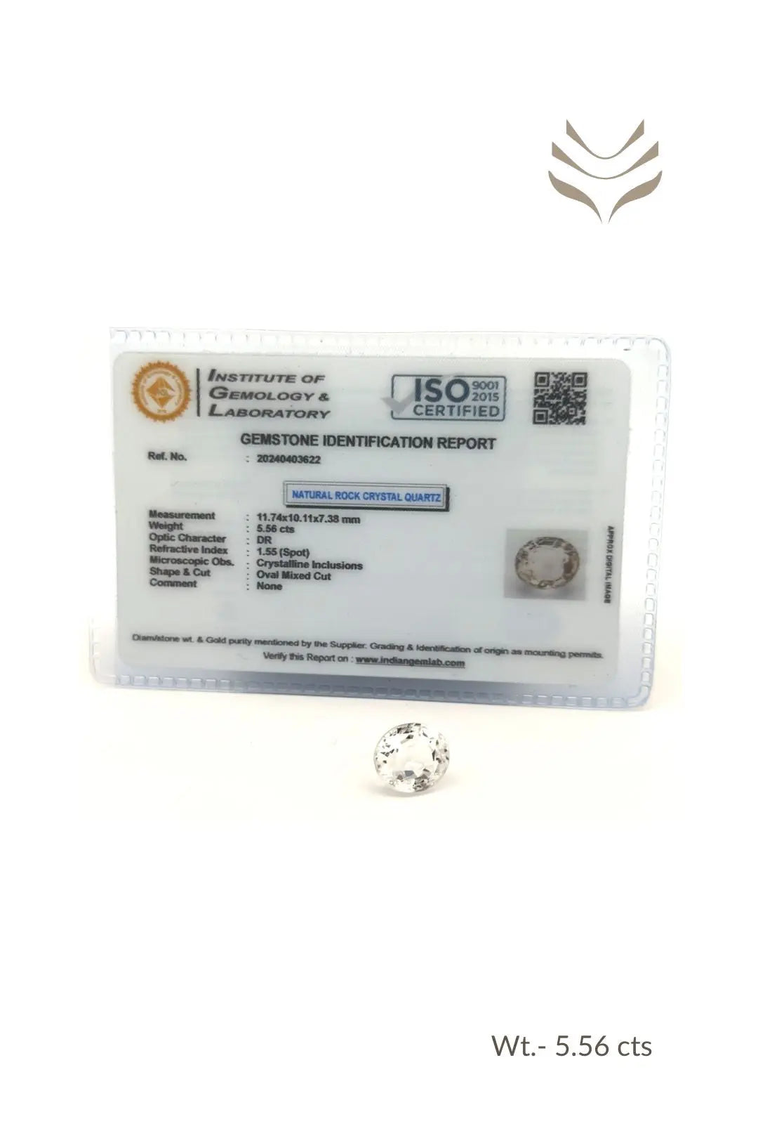Light-Coded Clear Quartz -  5.56 Ct 