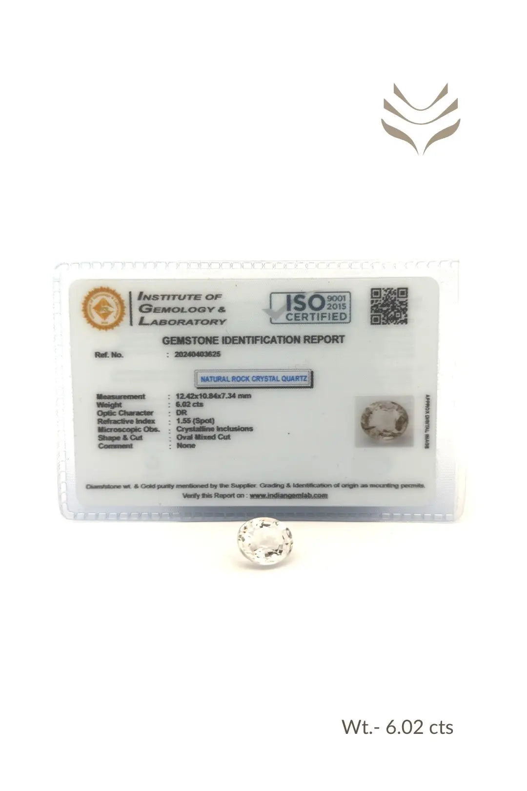 Light-Coded Clear Quartz -  6.02 Ct 