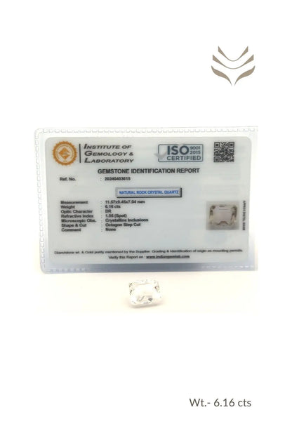 Light-Coded Clear Quartz -  6.16 Ct 