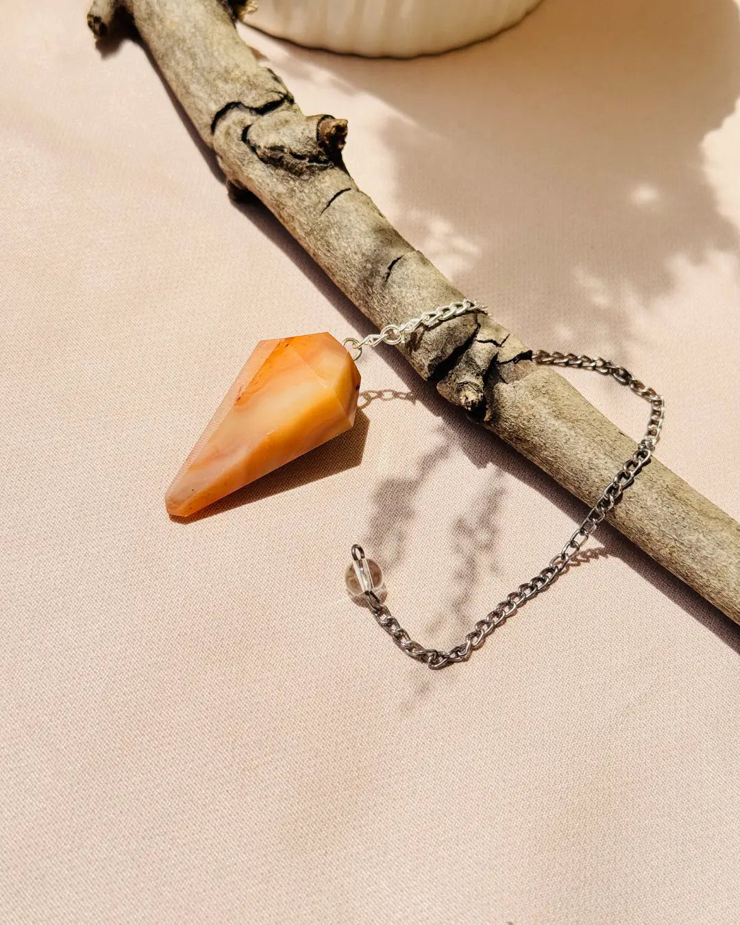 Light-Coded Crystal Pendulum- Carnelian 