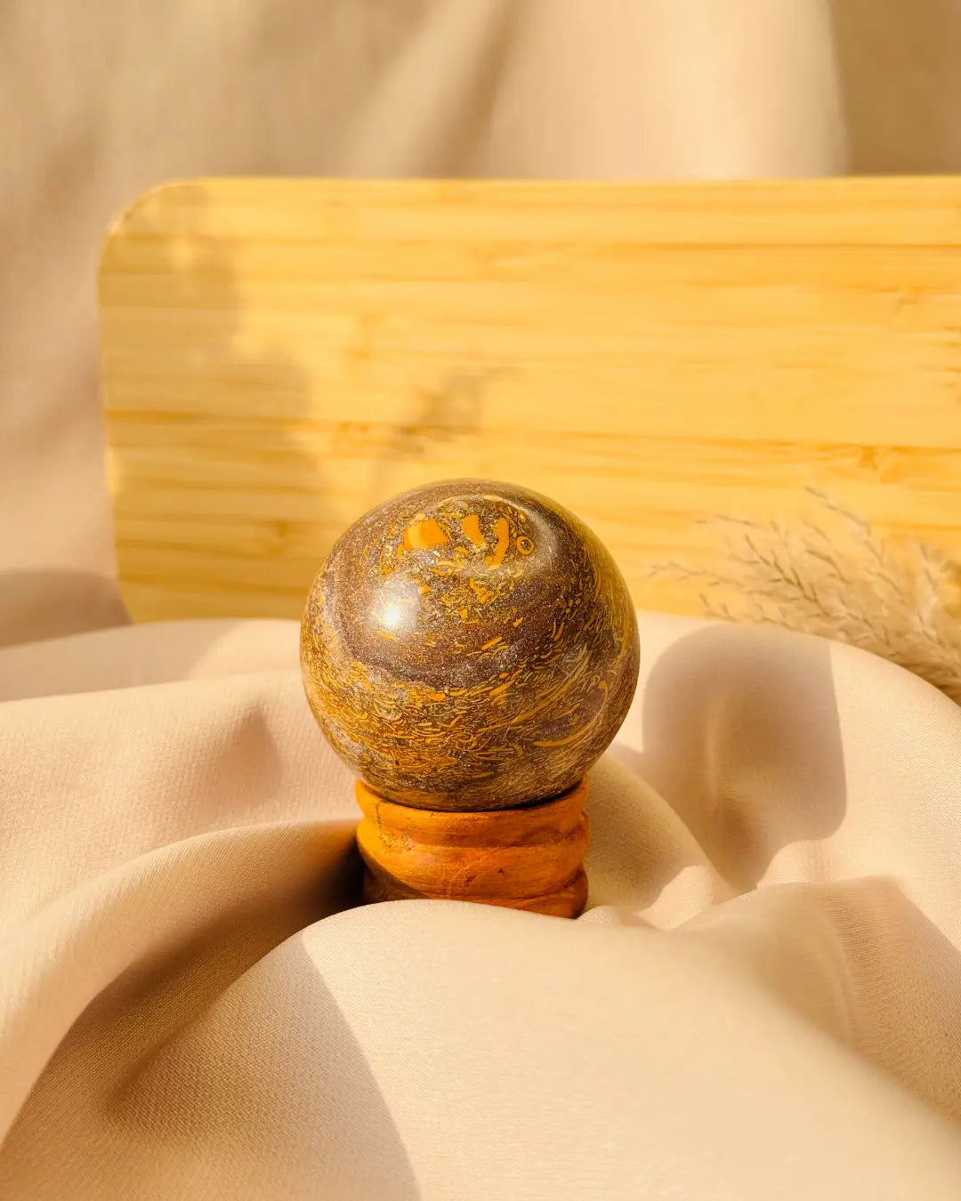 Light-Coded Elephant Jasper Sphere 