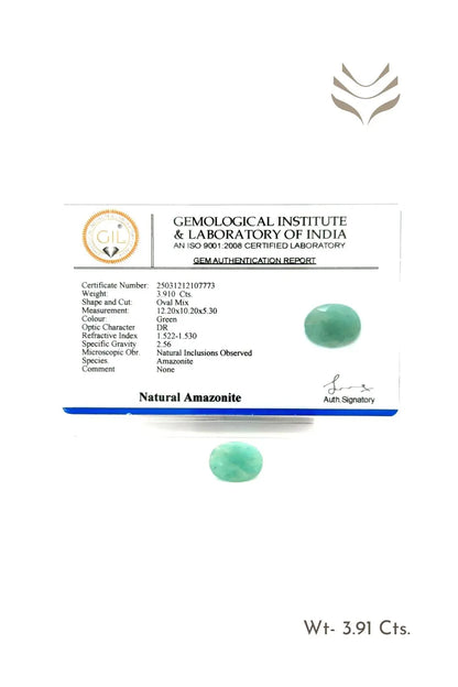 Light-Coded Faceted Amazonite - 3.910 Ct 