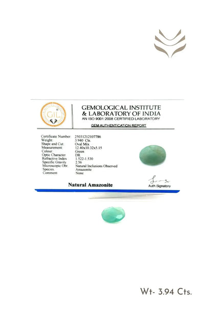 Light-Coded Faceted Amazonite - 3.940 Ct 