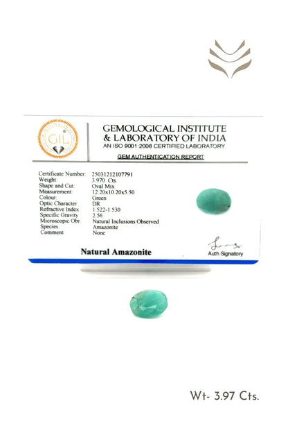 Light-Coded Faceted Amazonite - 3.970 Ct 