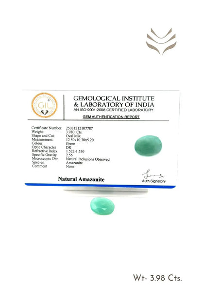Light-Coded Faceted Amazonite - 3.980 Ct 