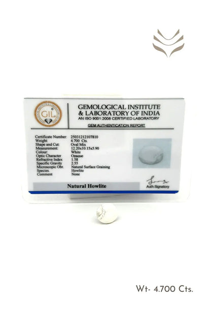 Light-Coded Faceted Howlite- 4.7 Ct 