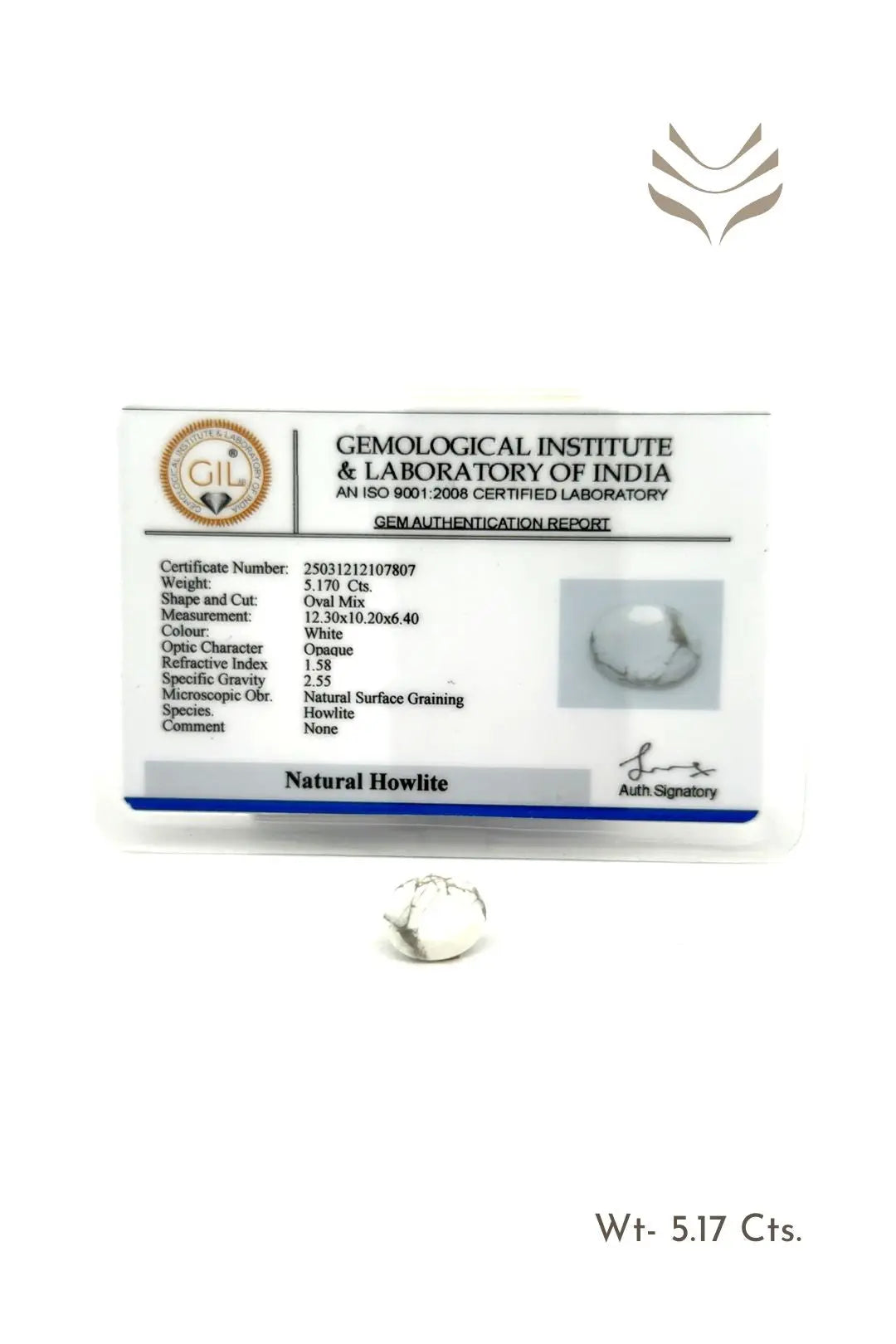 Light-Coded Faceted Howlite- 5.17 Ct 