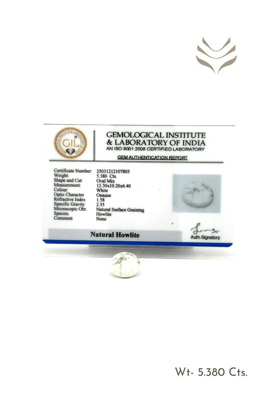 Light-Coded Faceted Howlite- 5.38 Ct 