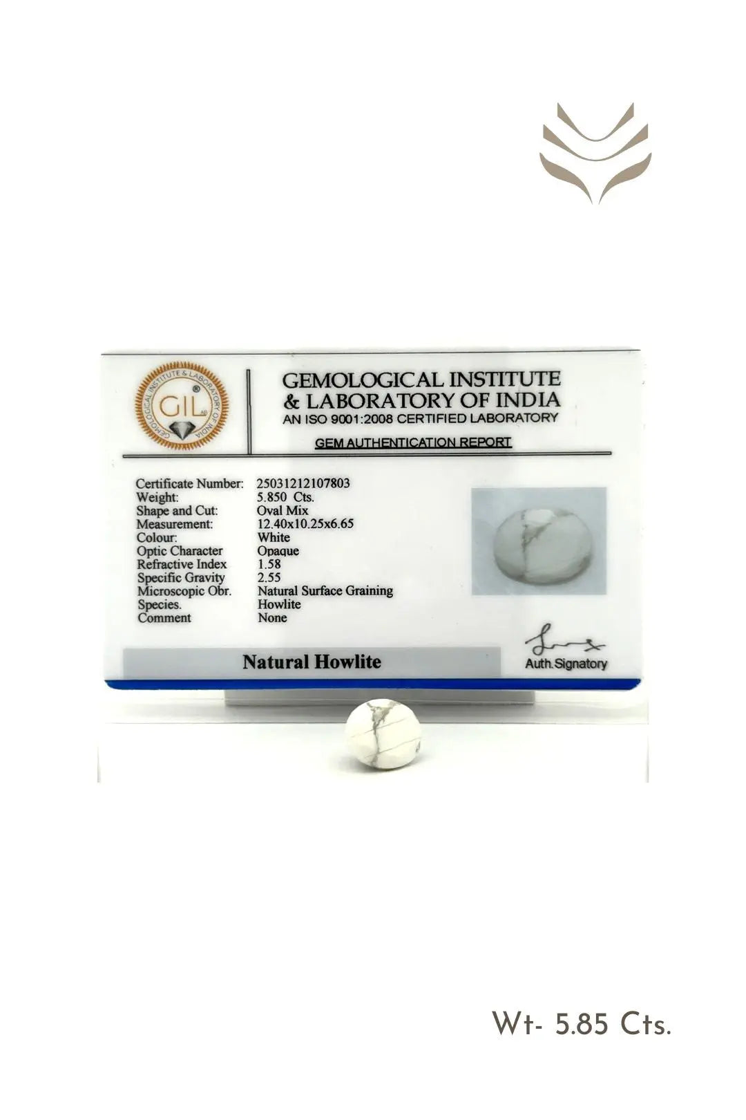 Light-Coded Faceted Howlite- 5.85 Ct 