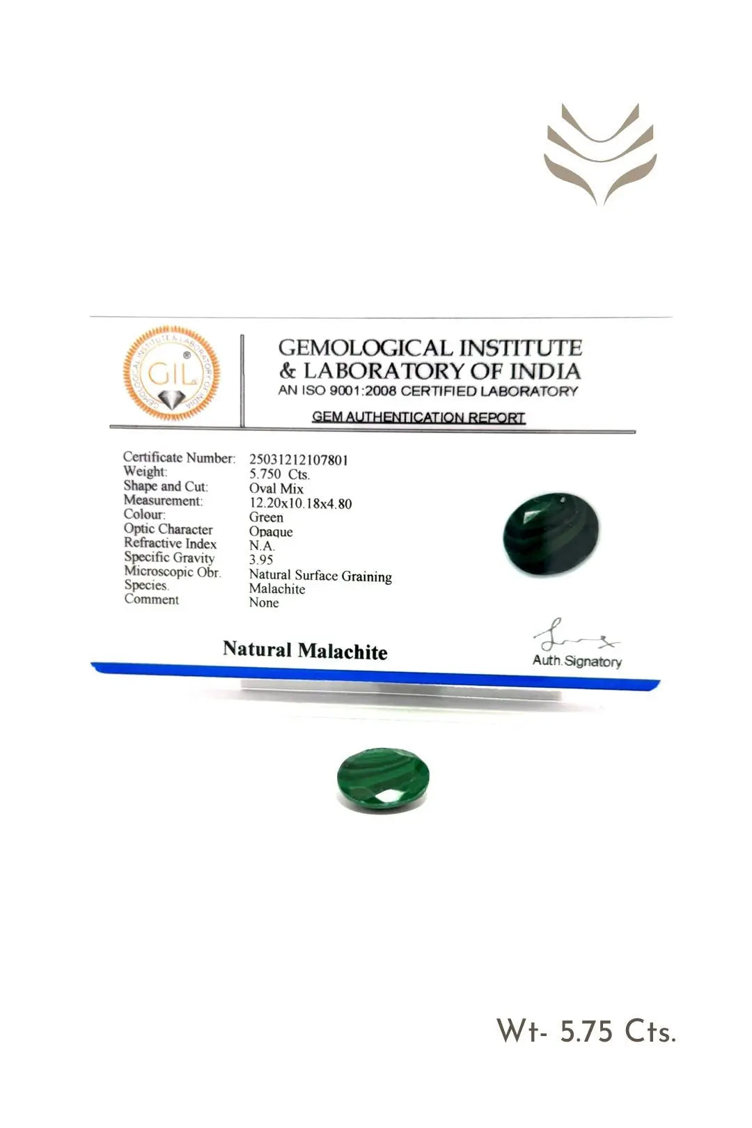 Light-Coded Faceted Malachite - 5.75 Ct 