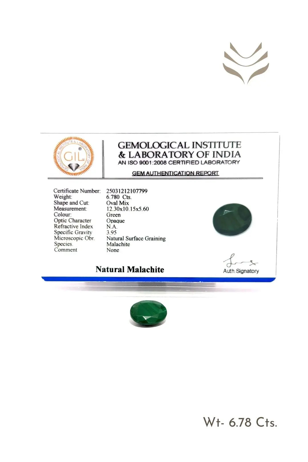 Light-Coded Faceted Malachite - 6.78 Ct 