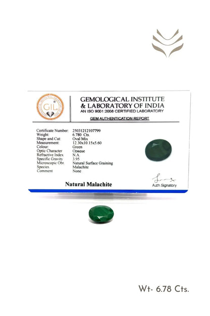 Light-Coded Faceted Malachite - 6.78 Ct 