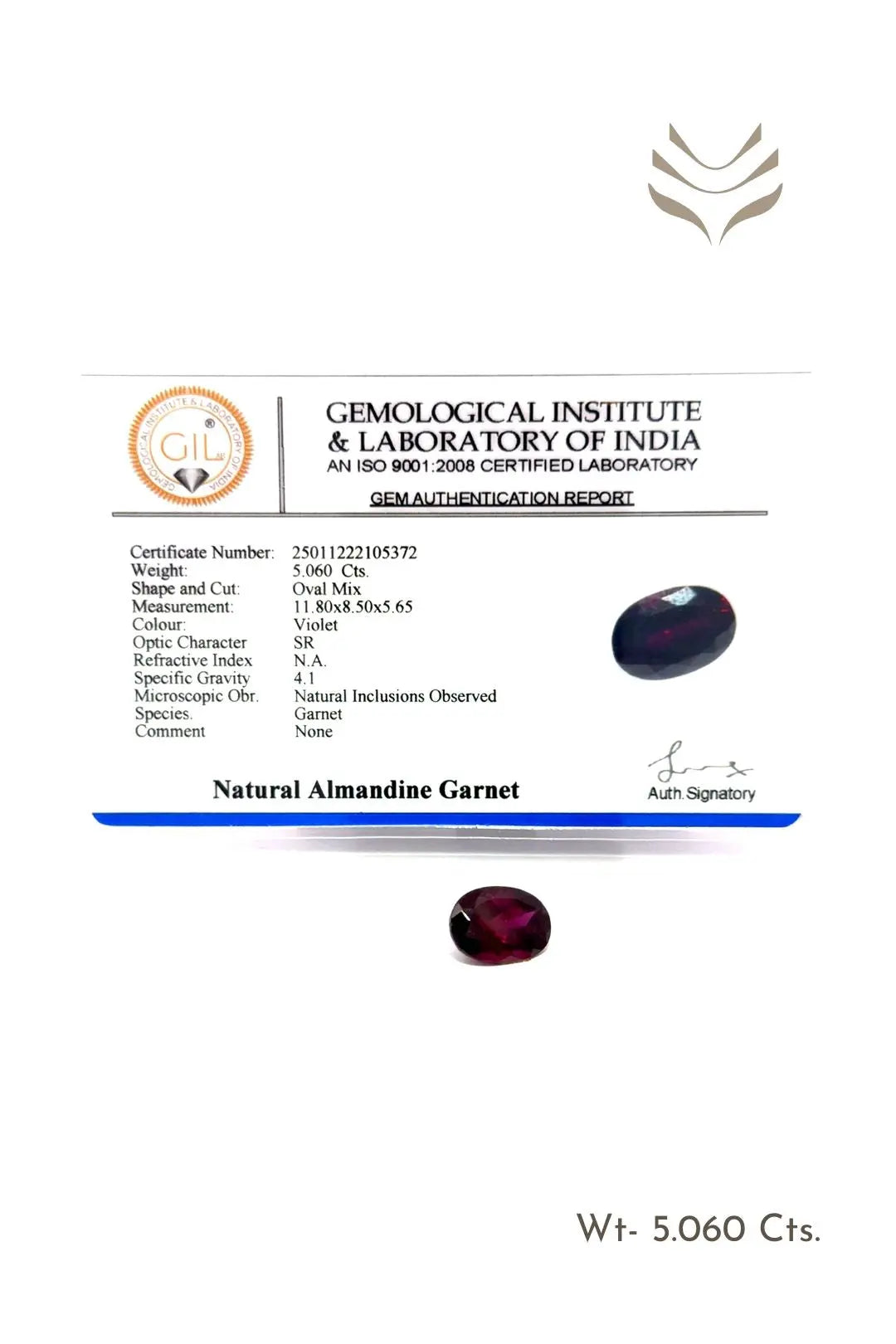 Light-Coded Garnet - 5.06 Ct 