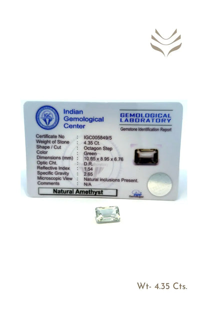 Light-Coded Green Amethyst - 4.35 Ct 
