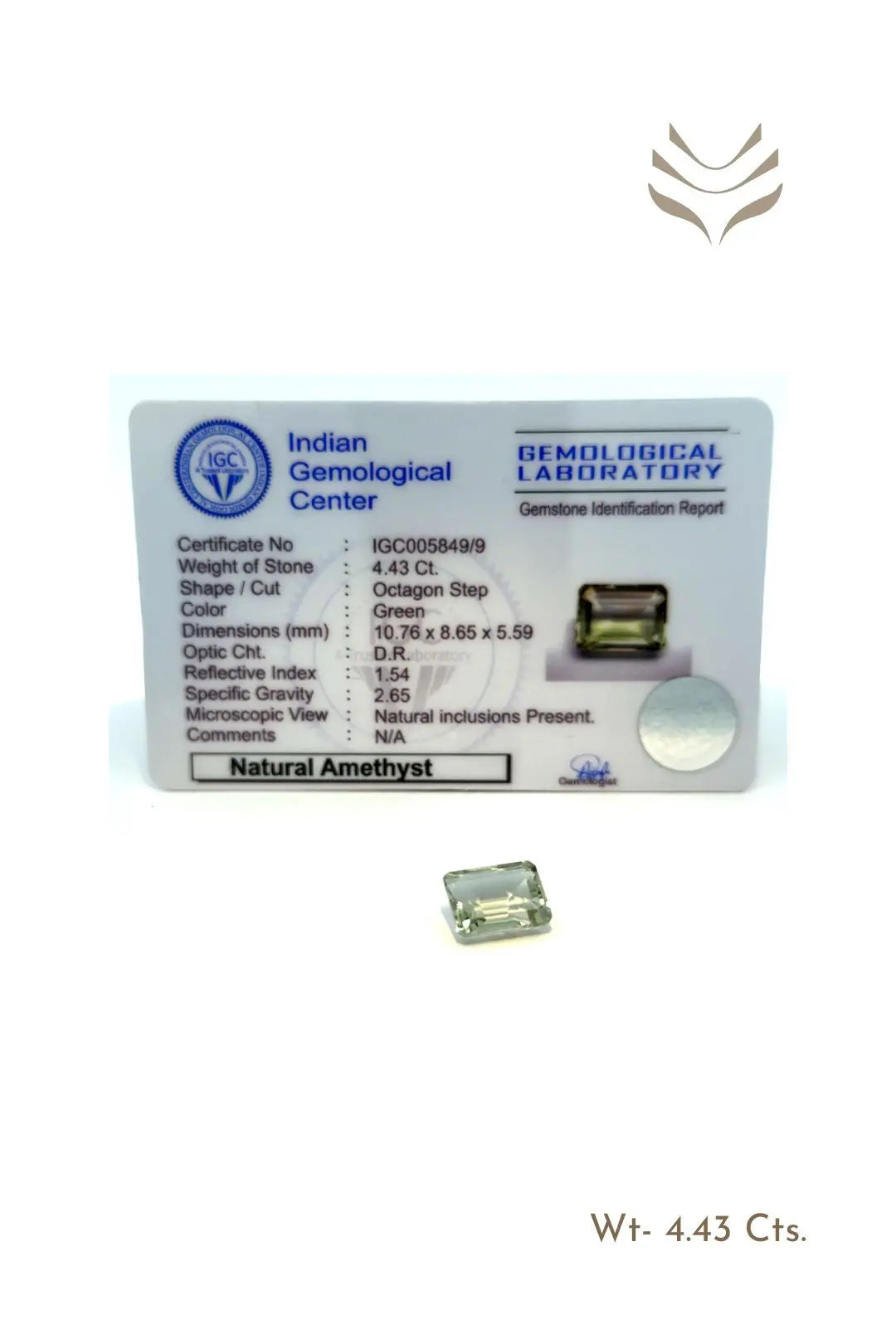 Light-Coded Green Amethyst - 4.43 Ct 