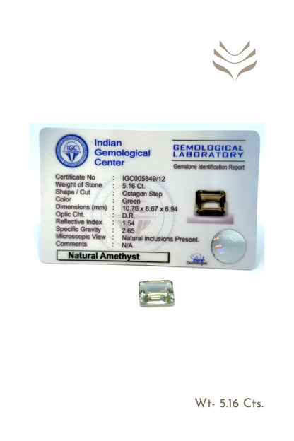 Light-Coded Green Amethyst - 5.16 Ct 