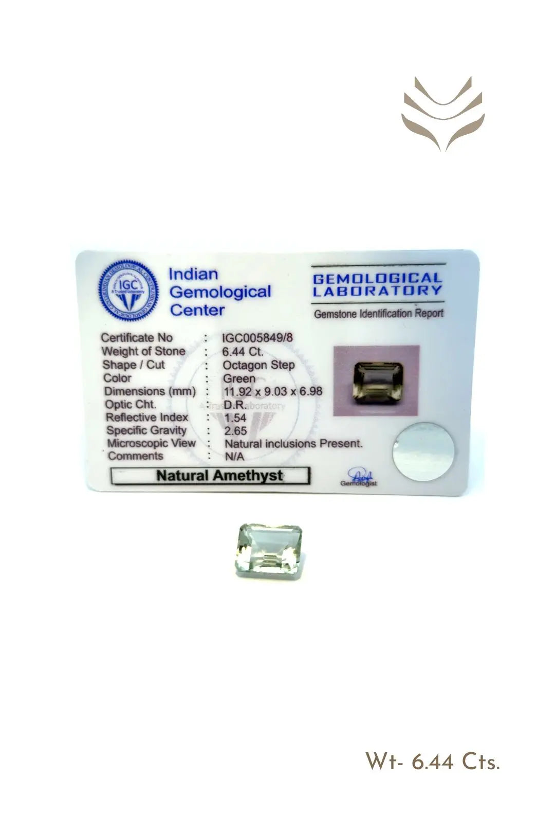Light-Coded Green Amethyst - 6.44 Ct 