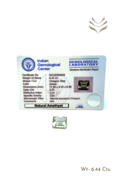 Light-Coded Green Amethyst - 6.44 Ct 