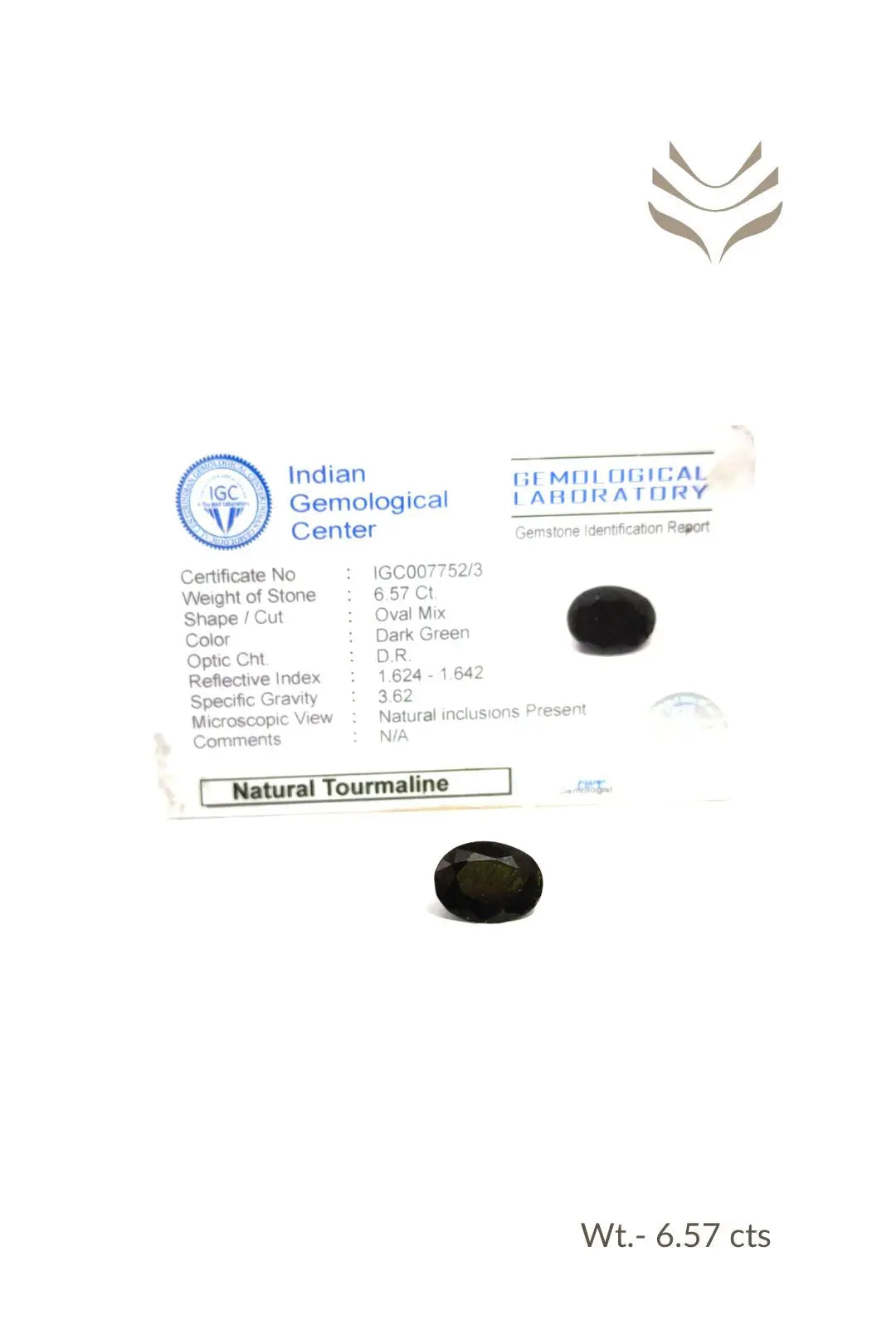 Light-Coded Green Tourmaline- 6.57 Ct 