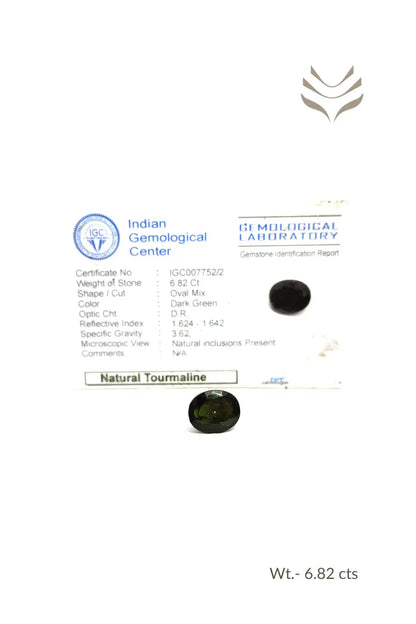 Light-Coded Green Tourmaline- 6.82 Ct 