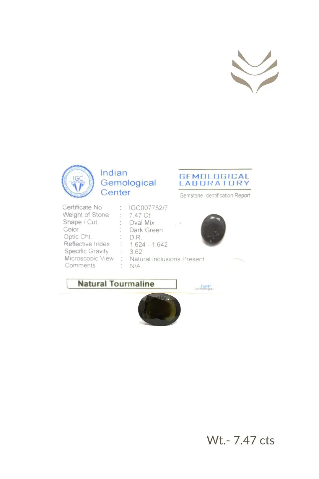 Light-Coded Green Tourmaline- 7.47 Ct 