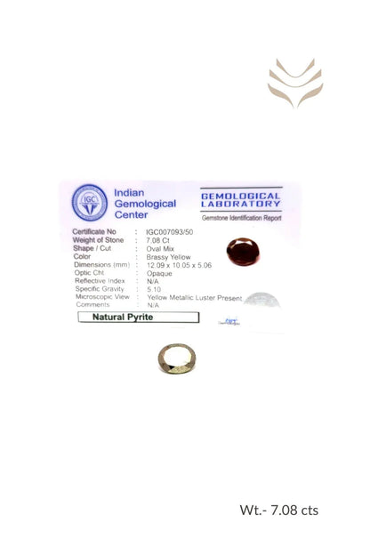 Light-Coded Iron Pyrite - 7.08 Ct 