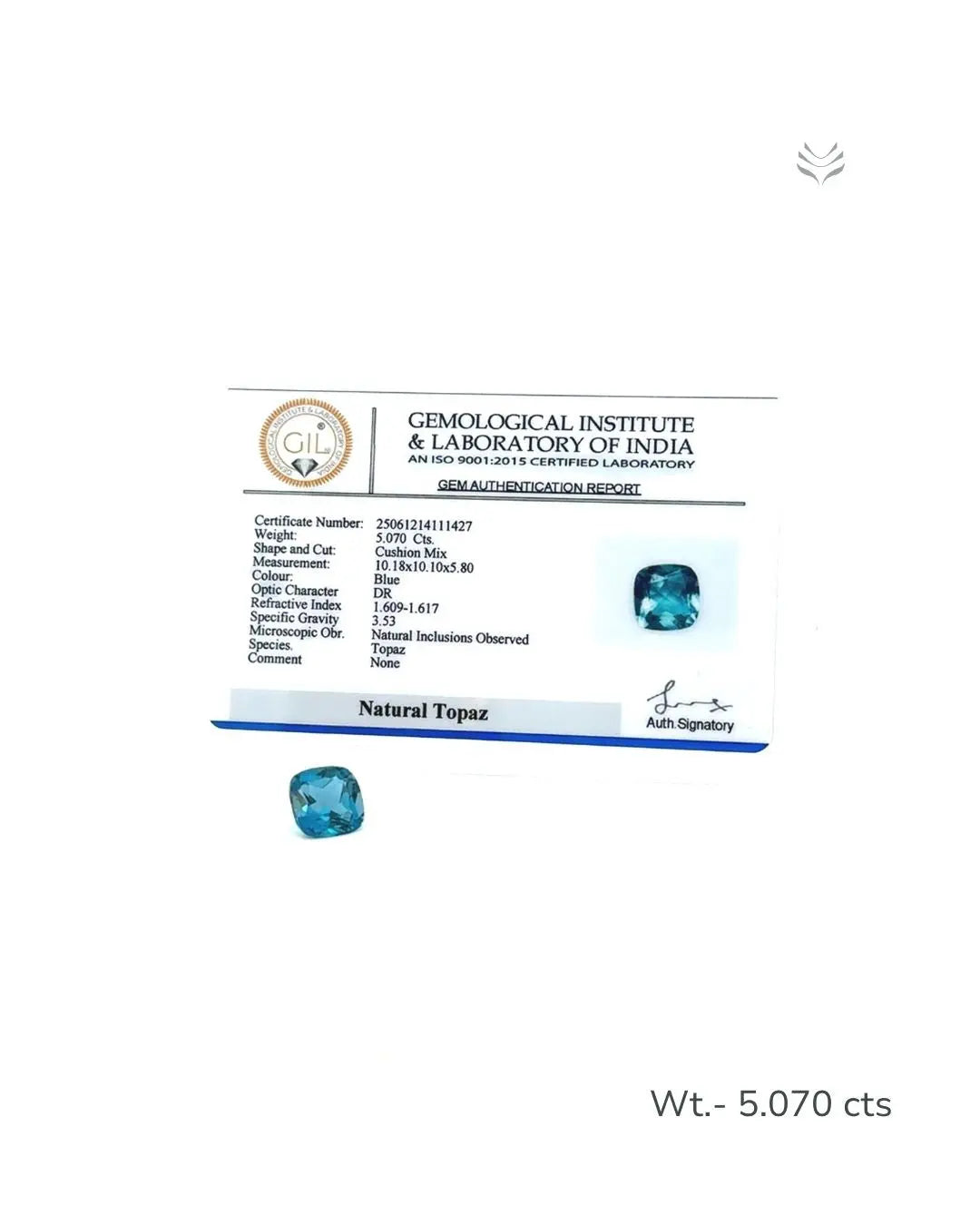 Light-Coded London Blue Topaz - 5.070 Ct 