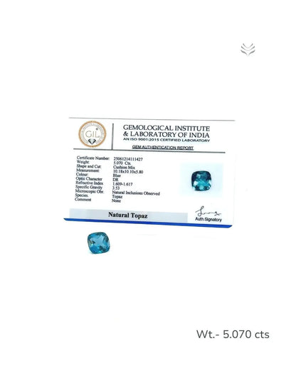 Light-Coded London Blue Topaz - 5.070 Ct 