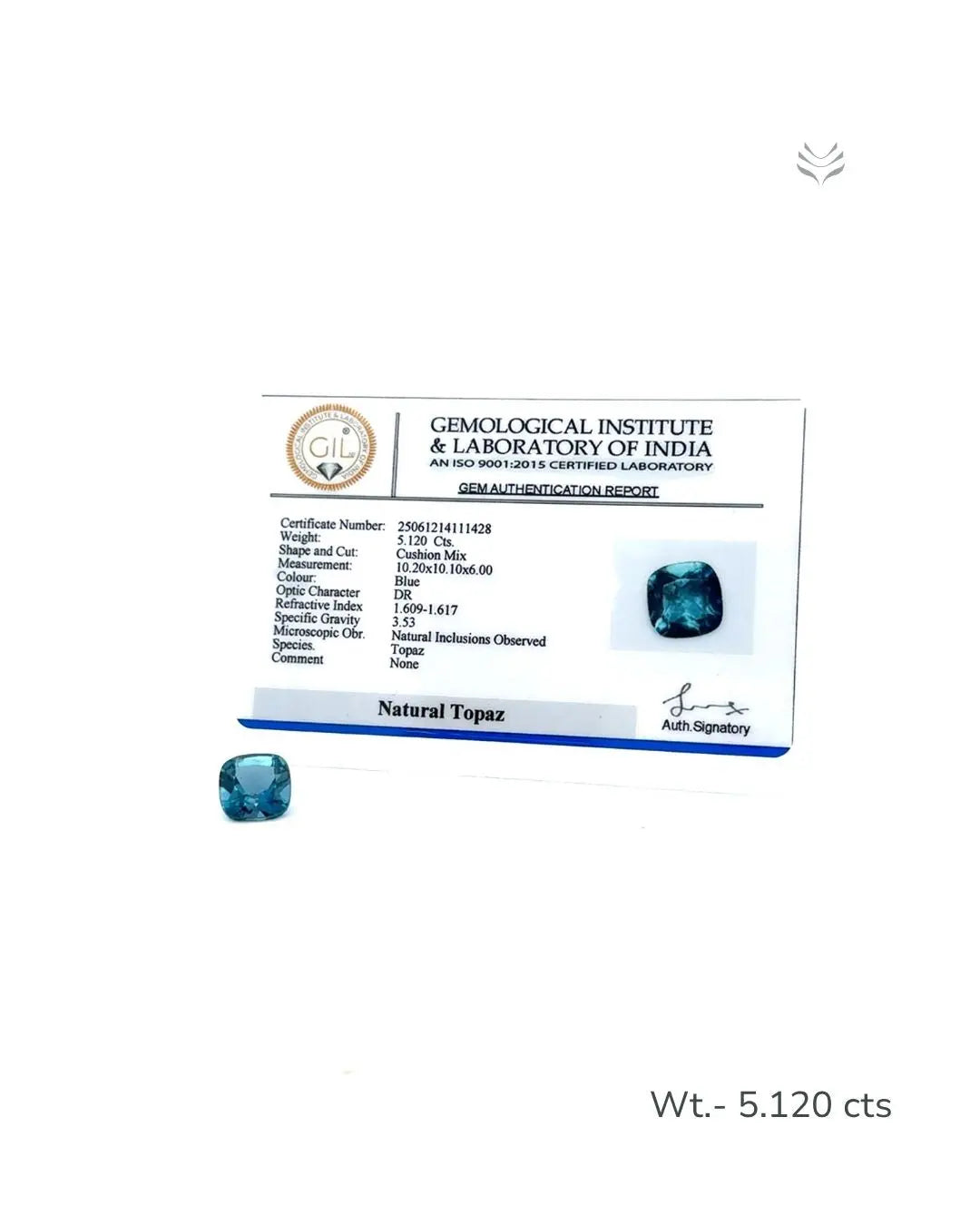 Light-Coded London Blue Topaz - 5.120 Ct 