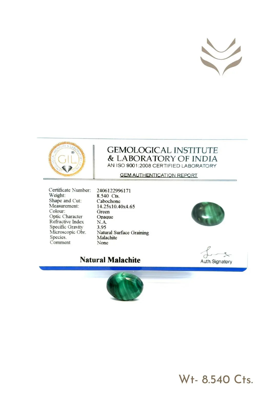 Light-Coded Malachite - 8.54 Ct 