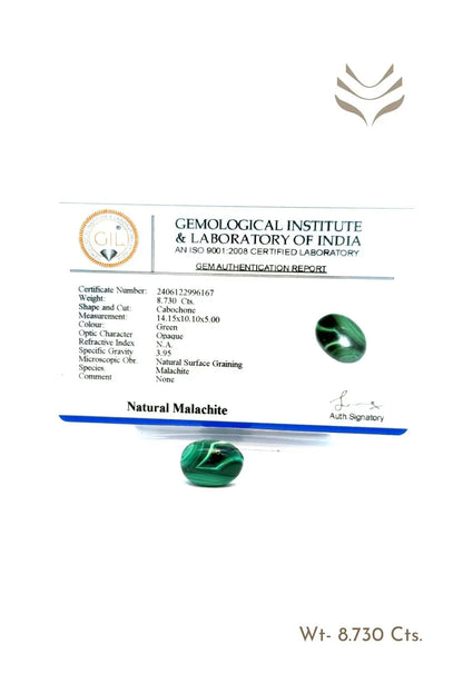 Light-Coded Malachite - 8.73 Ct 