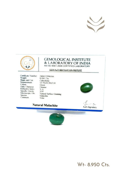 Light-Coded Malachite - 8.95 Ct 