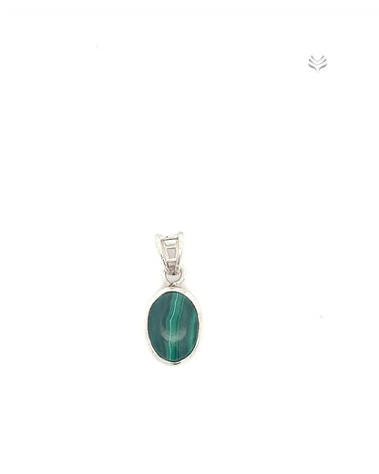 Light-Coded Malachite Silver Pendant 