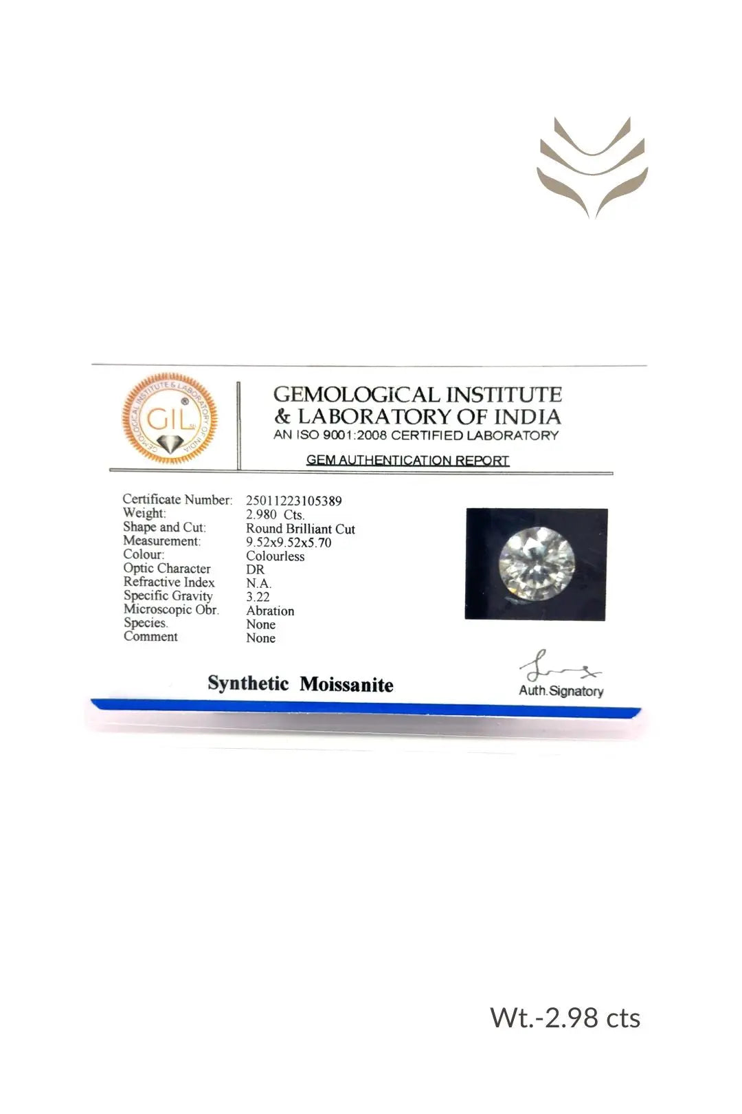 Light-Coded Moissanite - 2.98 Ct 