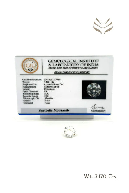 Light-Coded Moissanite - 3.17 Ct 