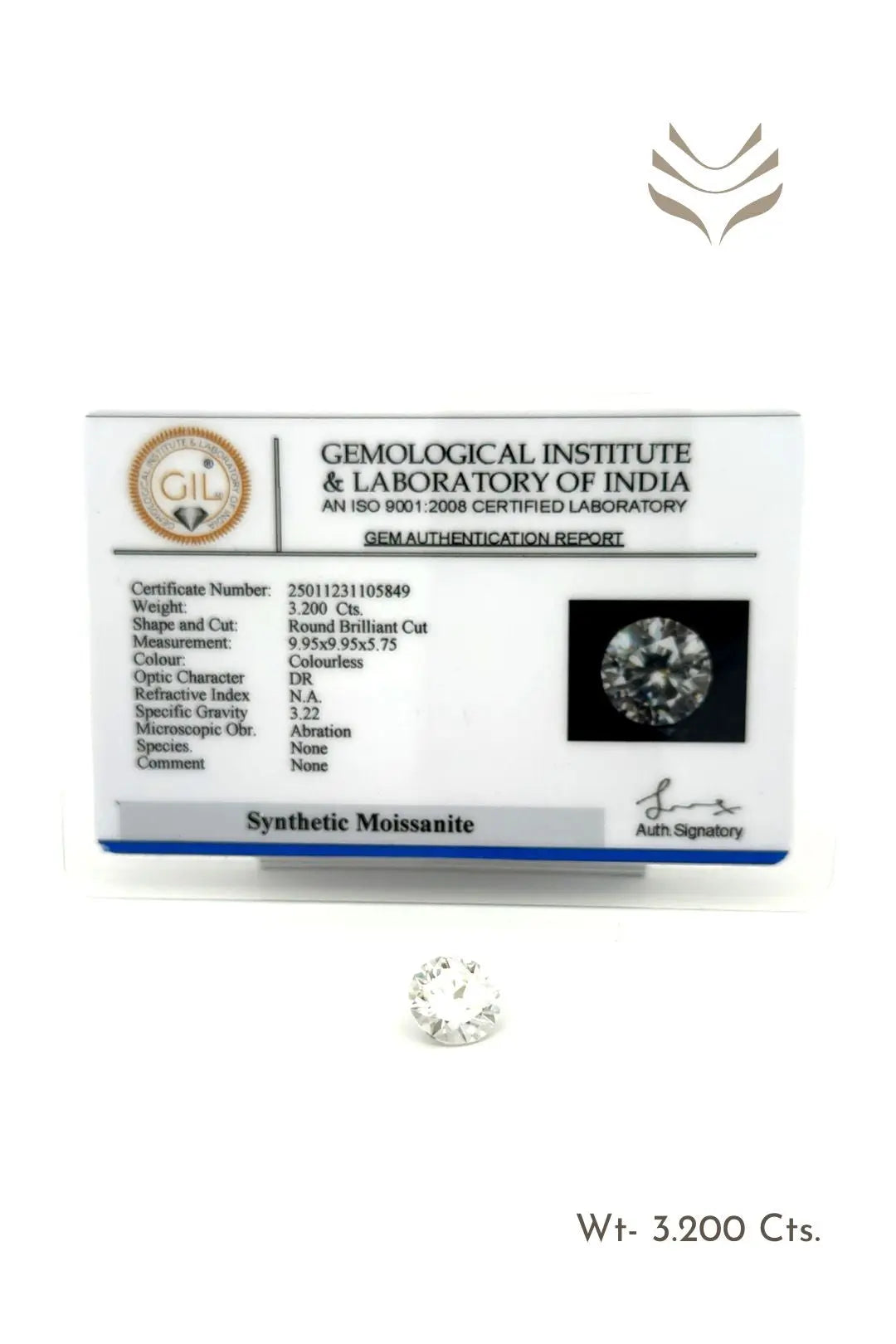 Light-Coded Moissanite - 3.2 Ct 