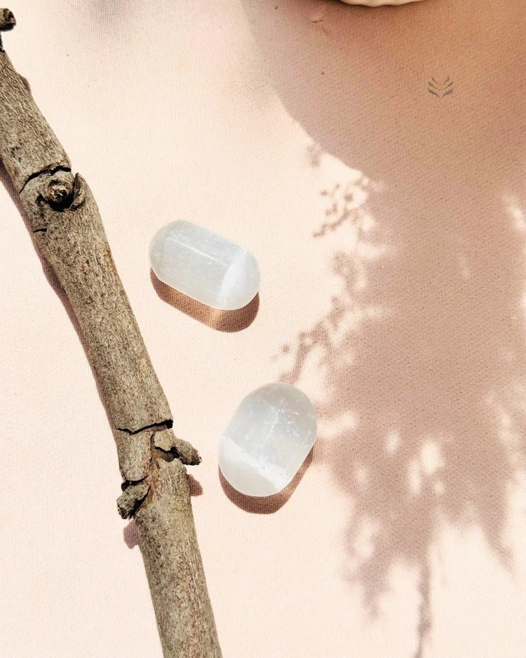 Light-Coded Moroccan Selenite Tumbles 