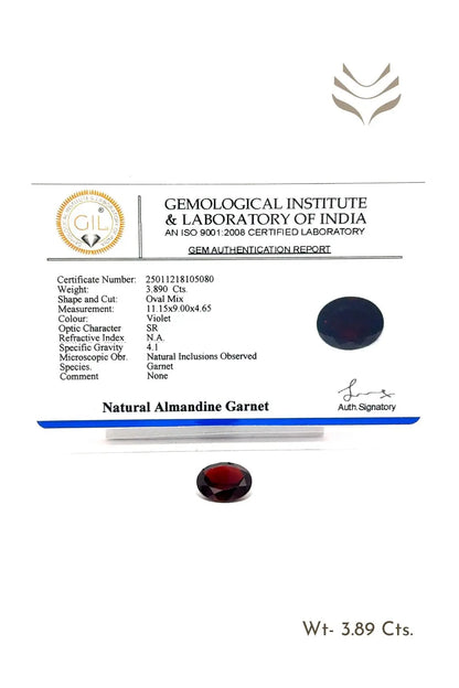 Light-Coded Mozambique Garnet - 3.89 Ct 