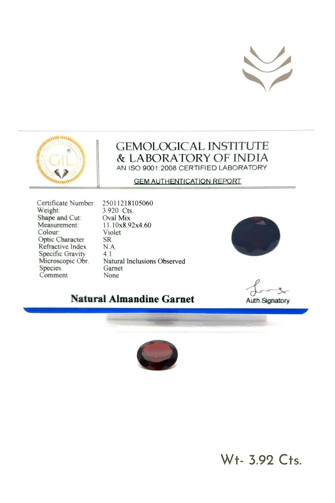 Light-Coded Mozambique Garnet - 3.92 Ct 