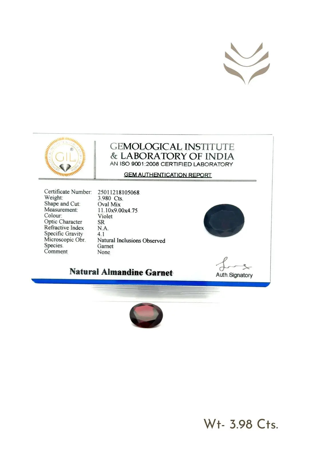 Light-Coded Mozambique Garnet - 3.98 Ct 