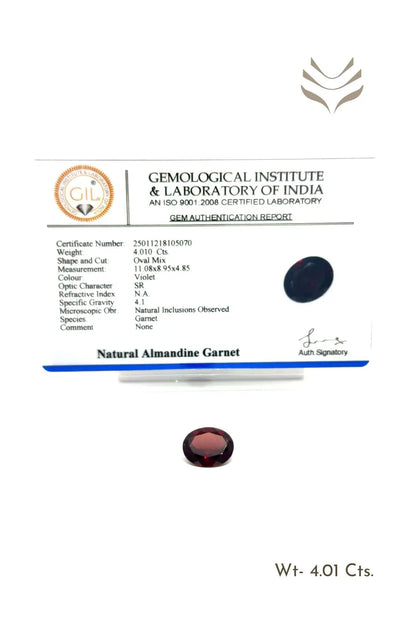 Light-Coded Mozambique Garnet - 4.01 Ct 