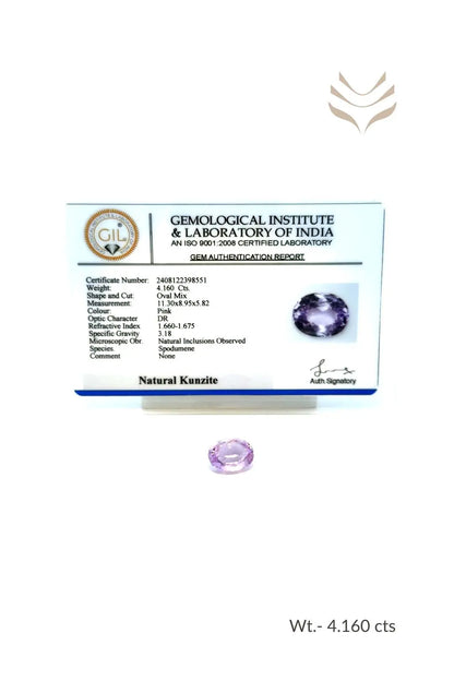 Light-Coded Natural Kunzite-4.16 Ct 