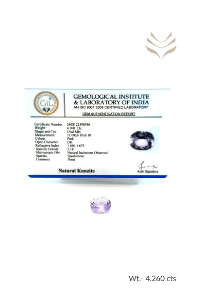 Light-Coded Natural Kunzite-4.26 Ct 