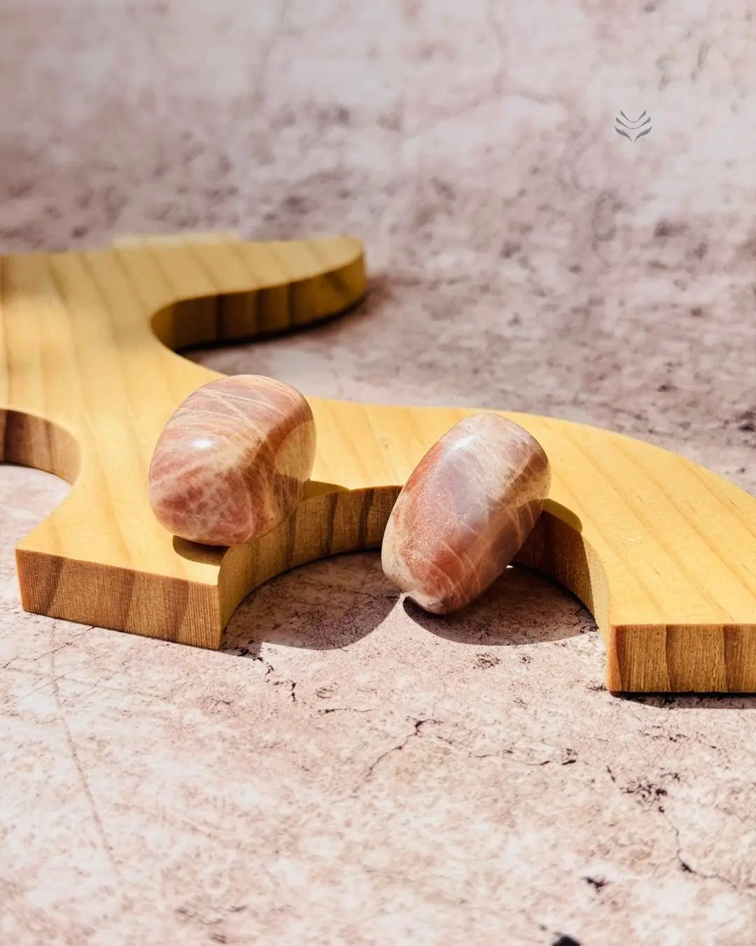 Light-Coded Peach Moonstone Tumbles 