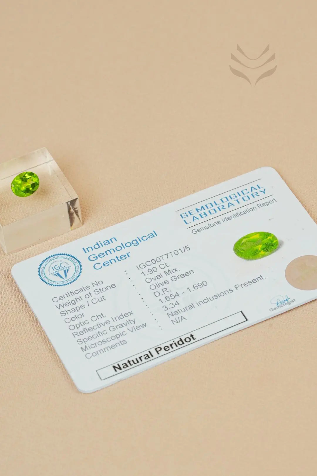 Light-Coded Peridot - 1.90 Ct 