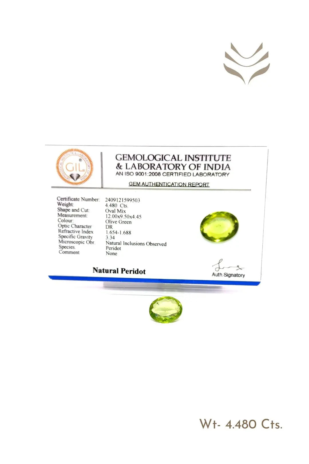 Light-Coded Peridot - 4.48 Ct 