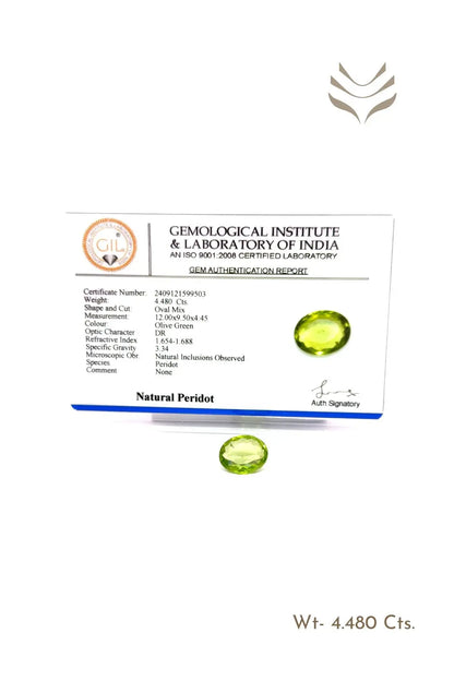 Light-Coded Peridot - 4.48 Ct 