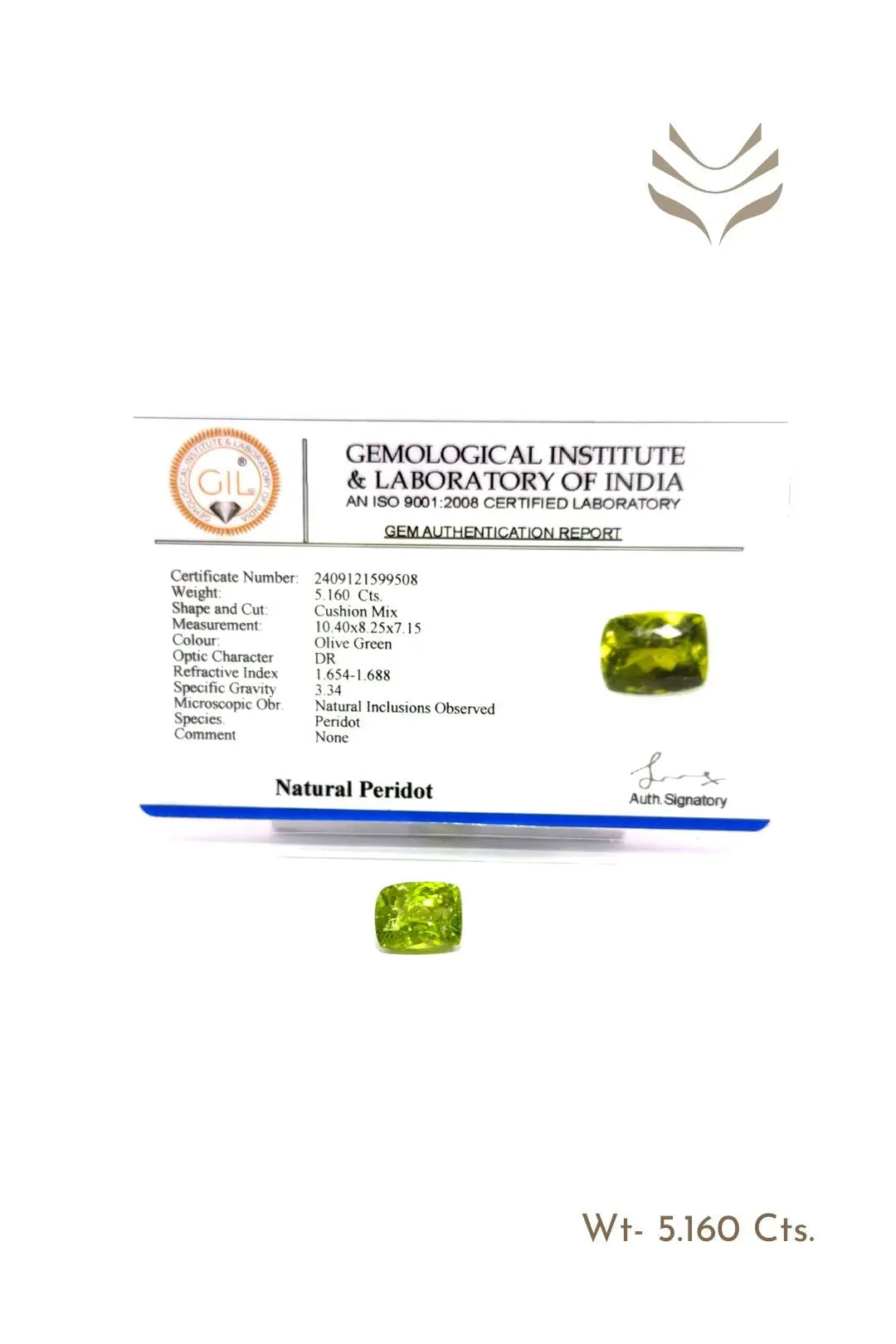 Light-Coded Peridot - 5.16 Ct 